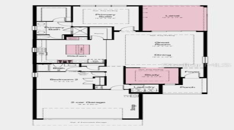 Floor Plan - Additional Highlights Include: Tray Ceiling Package, 4' Garage Extension, 8' Interior Doors, Extended Covered Lanai, Outdoor Kitchen Rough-In, Top Load Washer And Dryer, And Refrigerator