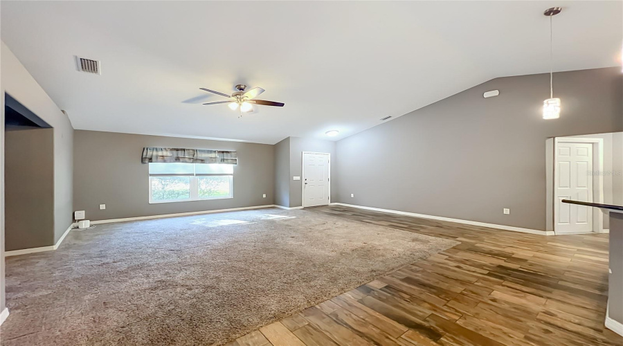 Living Room/Family Room View From Dining Area