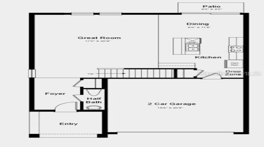 First Floor Plan - Additional Highlights Include: Ge Refrigerator, Laundry Appliance Package, Extended Flooring Into The Great Room And Closet Under The Stairs, And Window Blinds Throughout The Whole House