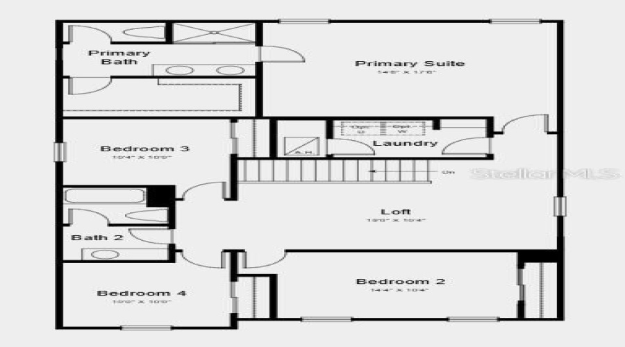 Second Floor Plan - Additional Highlights Include: Ge Refrigerator, Laundry Appliance Package, Extended Flooring Into The Great Room And Closet Under The Stairs, And Window Blinds Throughout The Whole House