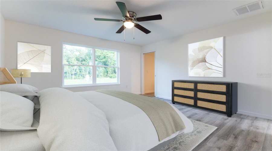 Virtually Staged Master Bedroom