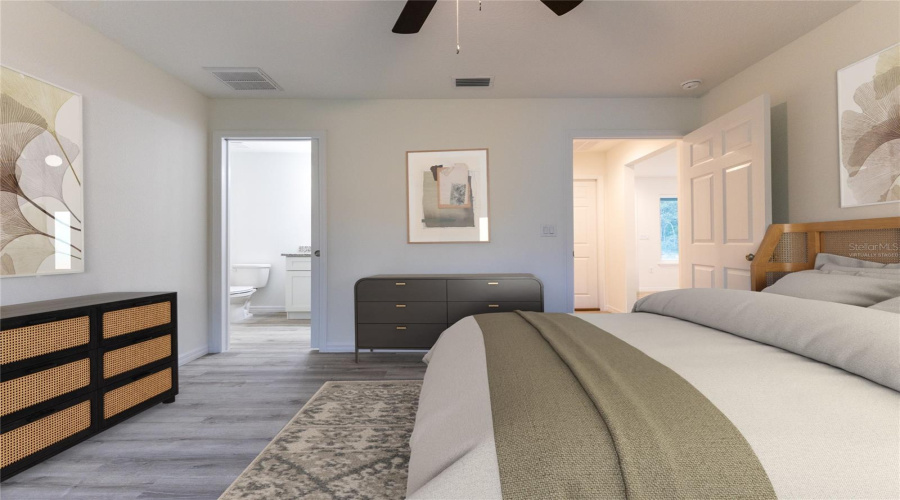 Virtually Staged Master Bedroom