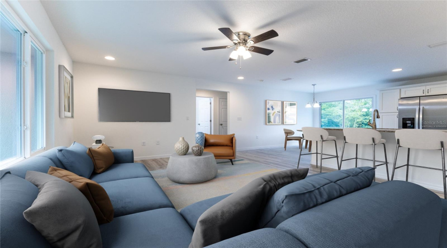 Virtually Staged Family Room