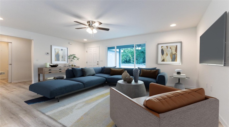 Virtually Staged Family Room