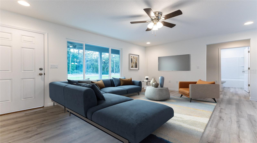 Virtually Staged Family Room