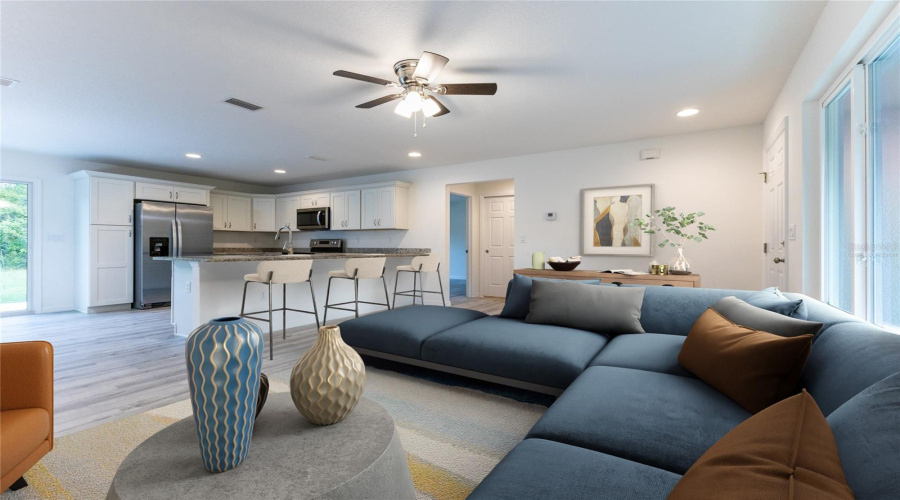 Virtually Staged Family Room