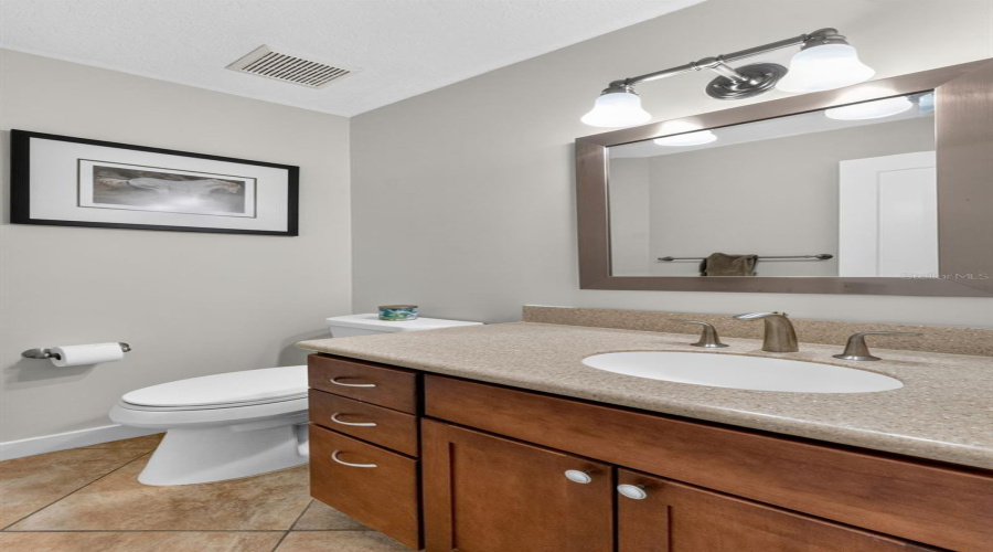Half Bathroom Located Right Off Bedroom 2