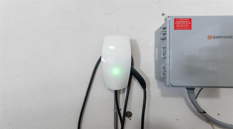 Ev Charger Located In The Garage