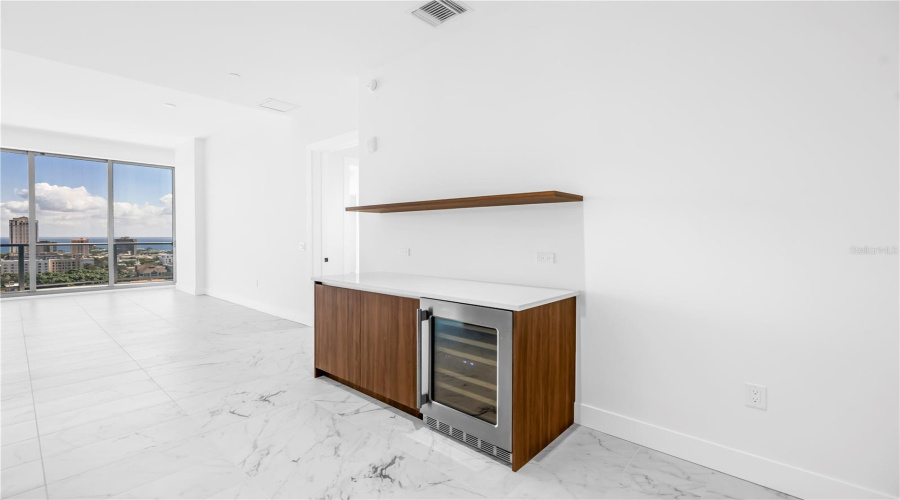The Developers Added The Drybar Upgrade With 40 Bottle Wine Fridge From Thermador
