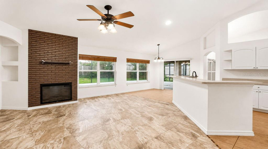 Kitchen, Family Room, Dinette View