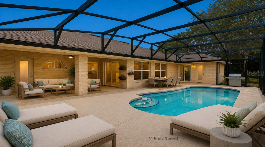 Virtually Staged Pool Area