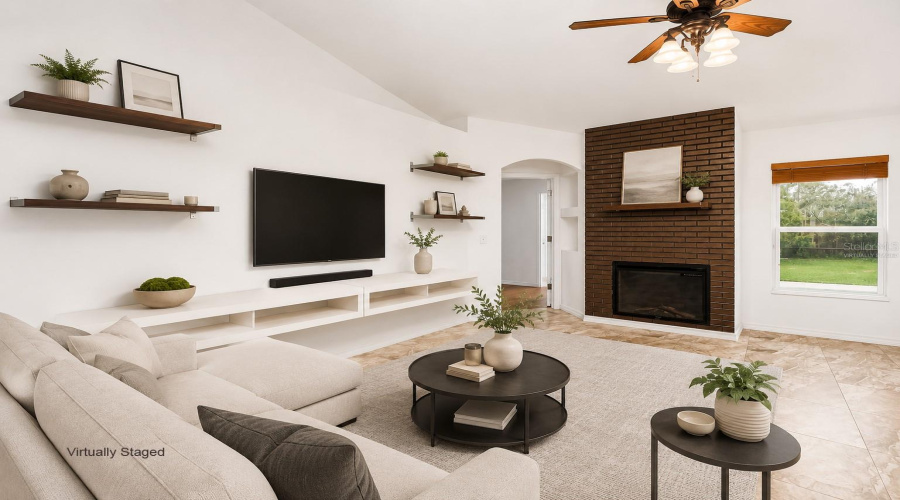 Virtually Staged Family Room