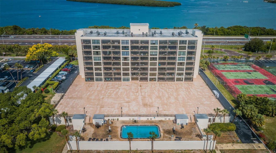 Back Of Building With Pool