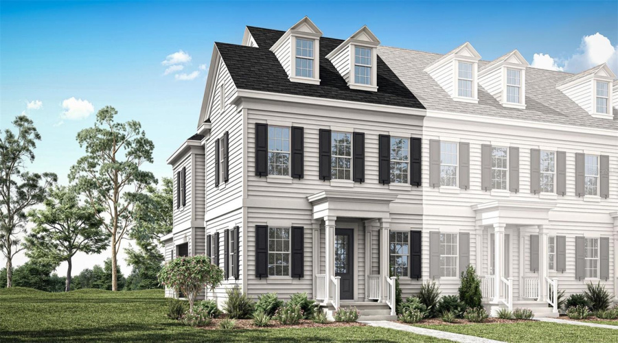Island Village At Celebration - Anastasia Floorplan - Colonial Elevation - Architect'S Rendering
