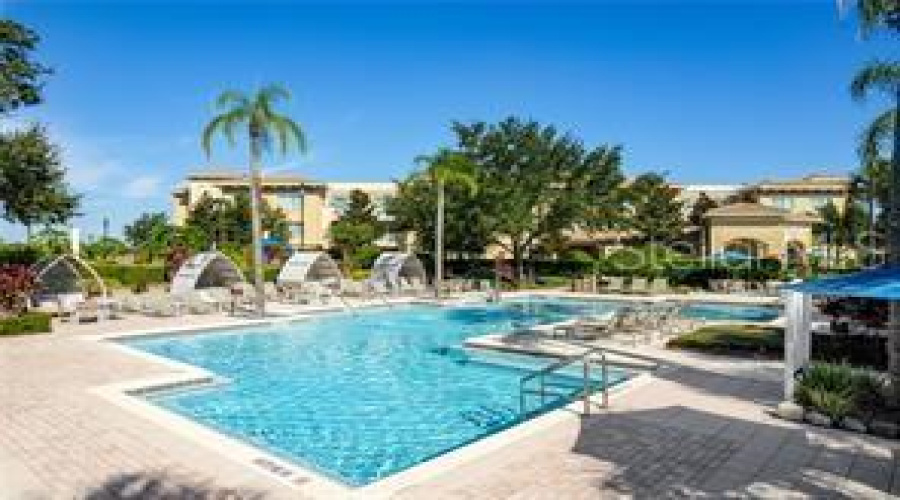Gorgeous Pool With Cabanas