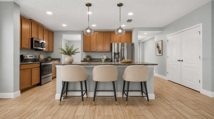 Virtually Staged Kitchen With Breakfast Nook