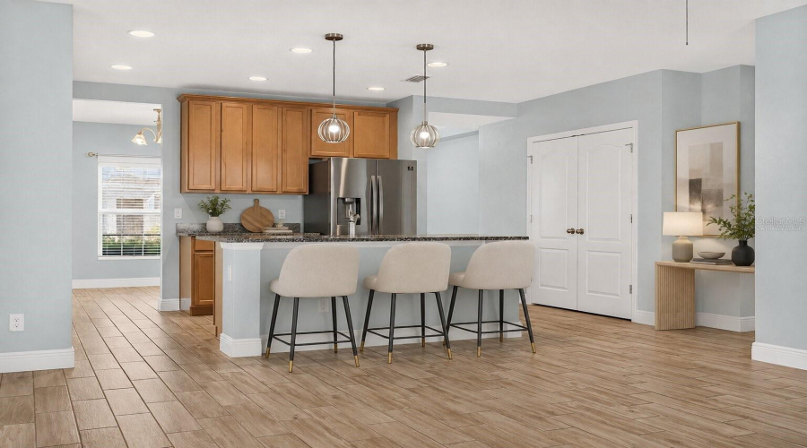 Virtually Staged Kitchen With Breakfast Nook
