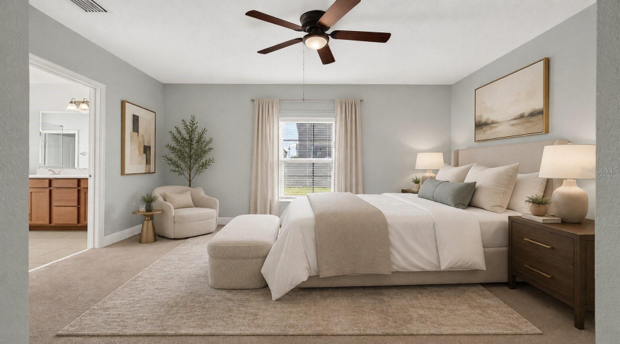 Virtually Staged Primary  Bedroom
