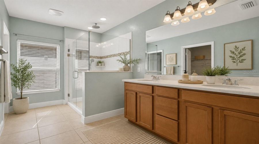 Virtually Staged Primary  Bathroom