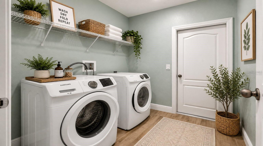 Virtually Staged Laundry Room