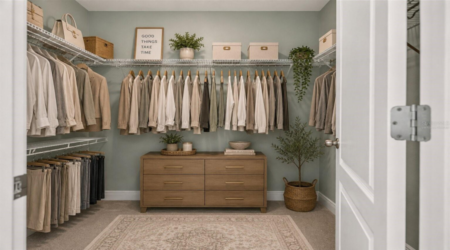 Virtually Staged Walk-In Closet