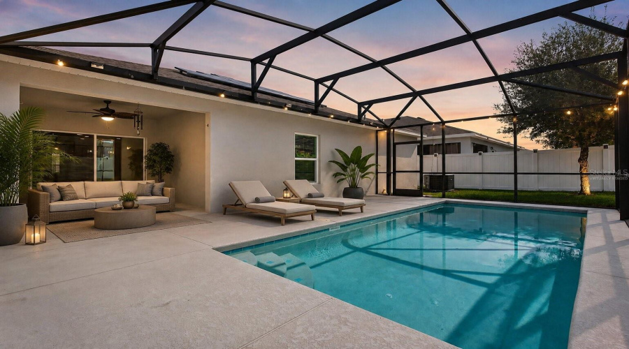 Virtually Staged Lanai And Pool
