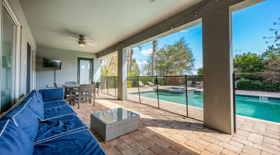 Step Outside To The Covered Paver Patio, Where A Sparkling Private Pool And Spa Await, Designed For Relaxation And Entertainment.
