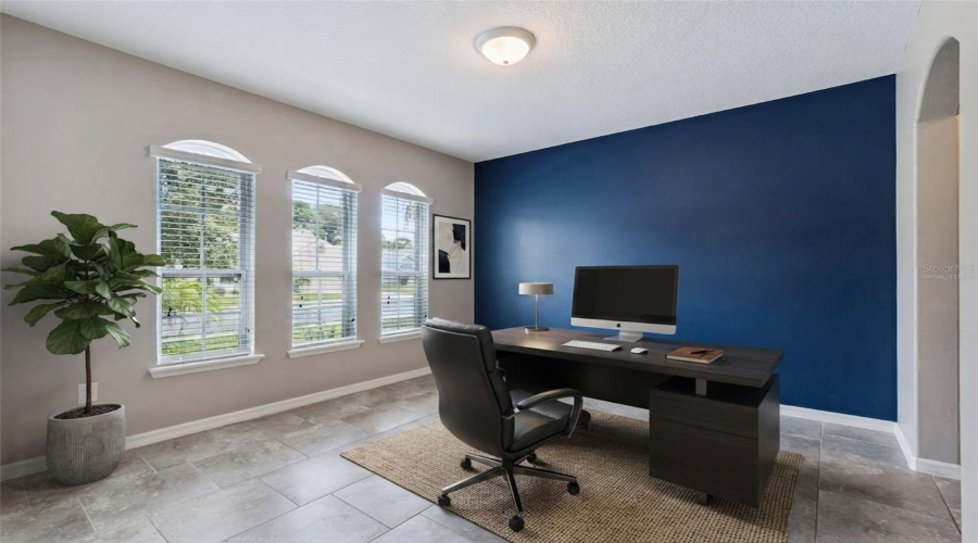 Flex Room Virtually Staged As An Office