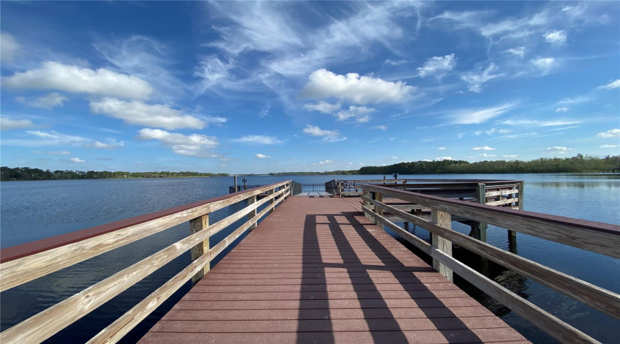 Fishing Dock At Resort On Lake Davenport