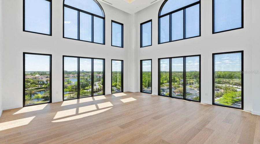 Soaring Ceilings In The Two-Story Living Room
