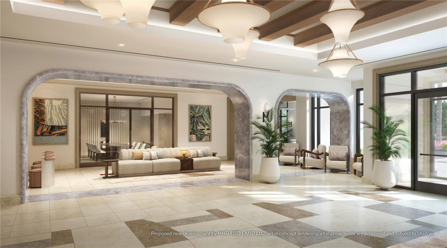 A Welcomed Arrival. The Stage Is Set For Your Much-Anticipated Entrance. A Porte-Cochere Will Lead To The Open-Air Lobby, Staffed 24/7, So There’s Always Someone To Welcome You Home. You’ll Delight In The Instantly Impressive Space Which Features Your Residential Services Reception Area, The Resident’s Lounge, Inspired Workspaces, Flex Rooms For Events And A Coffee Bar. Artist Concept Rendering, All Improvements Are Proposed And Subject To Change. ©Disney
