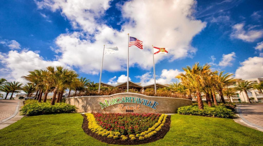 Welcoming Entrance To Margaritaville Resort Orlando In Kissimmee Near Disney