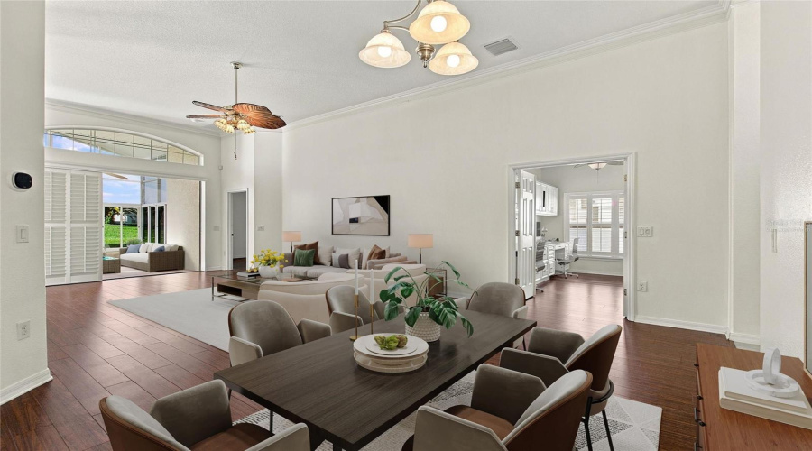 Virtually Staged Great Room, Florida Room And Center Guest Room/Office