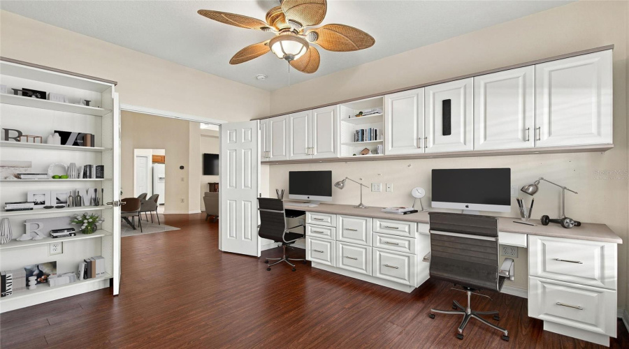 Virtually Staged Office Equipment &Amp; Supplies In Center Guest Room/Office