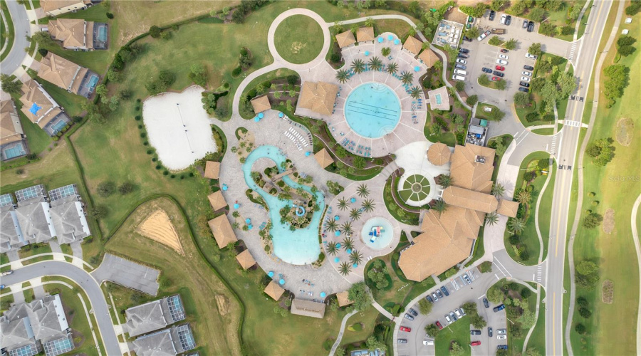 Club House, Pool Area From Above