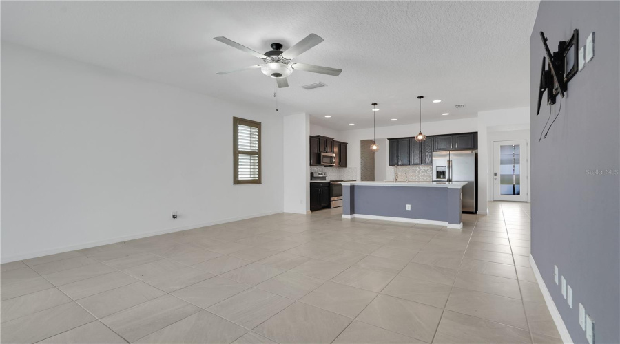 Family Room Combined With The Kitchen.