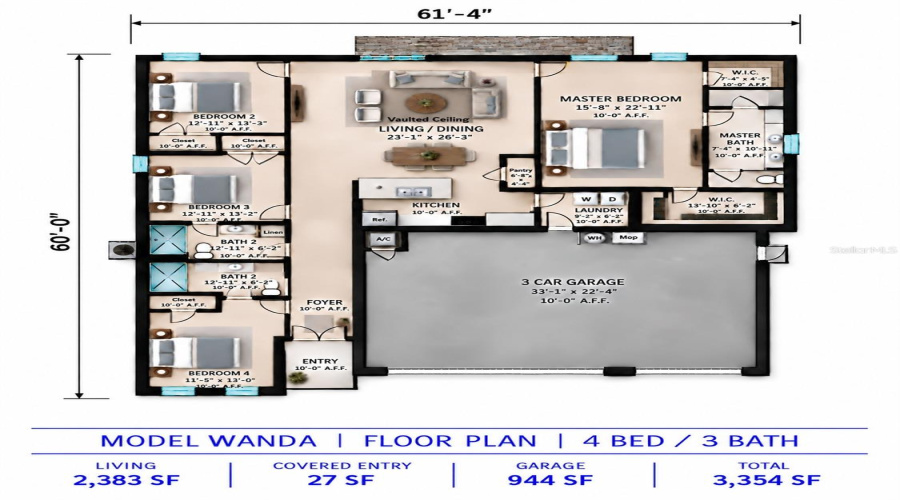 Davenport, Florida 33837, 4 Bedroom Bedrooms, ,3 Bathroombathrooms,Residential,For Sale,Highway 547,0,Mfro6442580