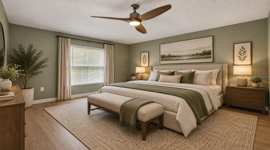Virtually Staged Master Bedroom
