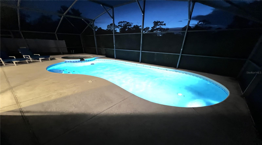 Pool Lights At Night