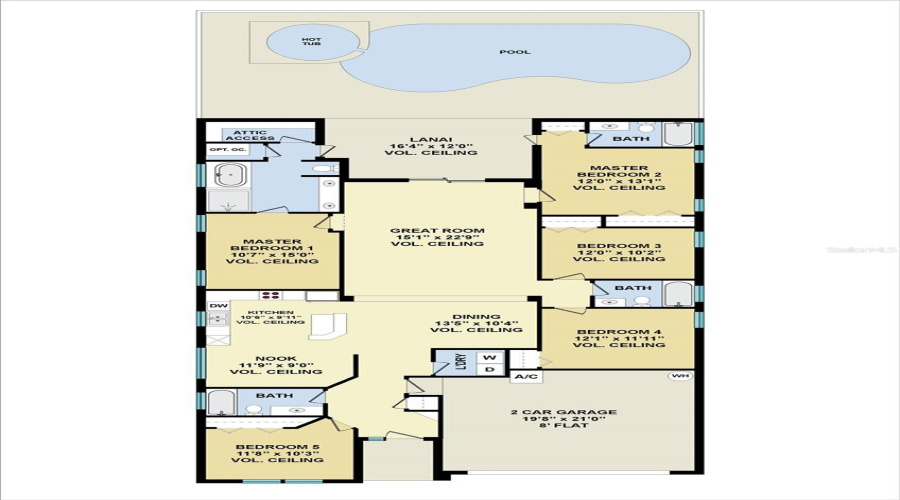 Cypress Springs Floorplan Including Pool/Spa