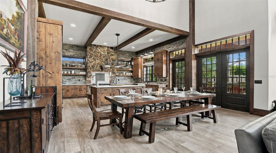 Doors Provide Comfortable Access To Wraparound Porch 10'Ft Wide Trex Flooring And Rails All Around.