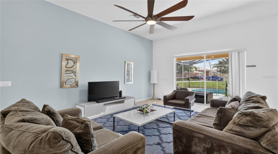 Family Room With View Of The Pool