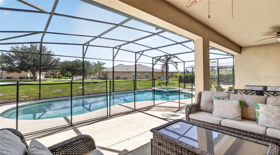 Nice Covered Patio Overlooking Pool