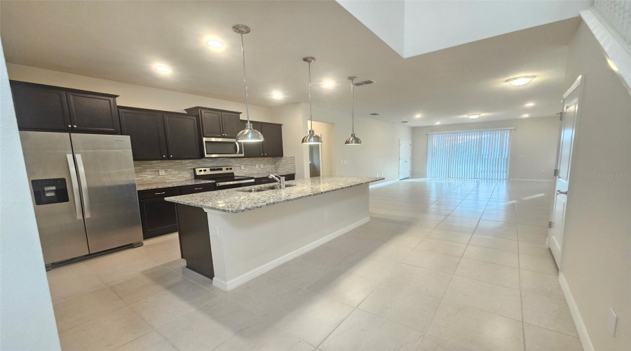 Kitchen, Dining Room And Living Room Combo