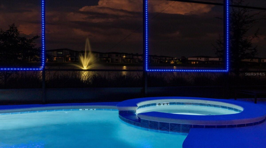 Pool + Spa With Led Lights