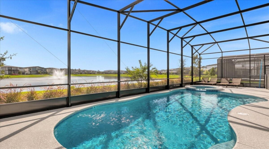 Pool + Spa With Led Lights