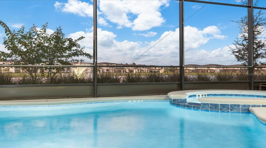 Pool + Spa With Led Lights
