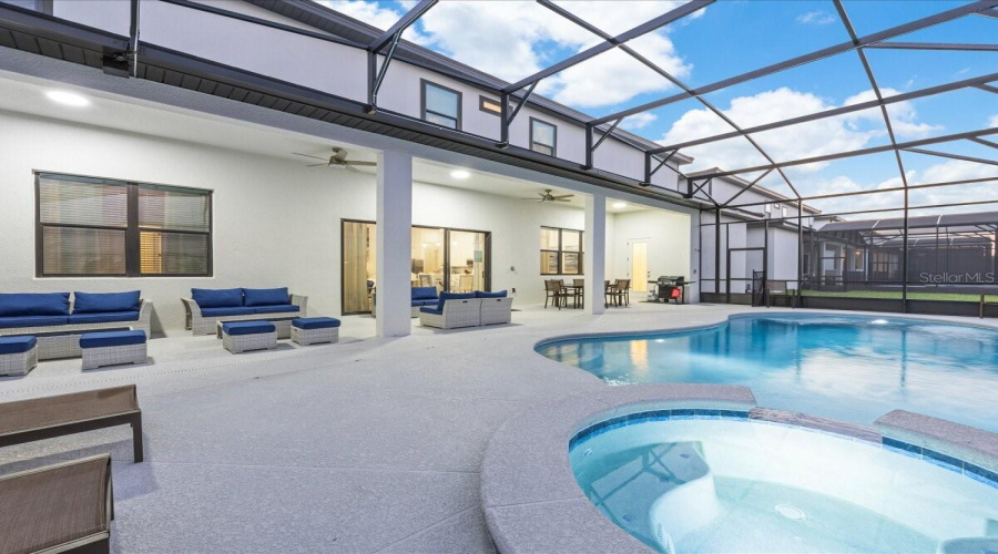 Pool + Spa With Led Lights