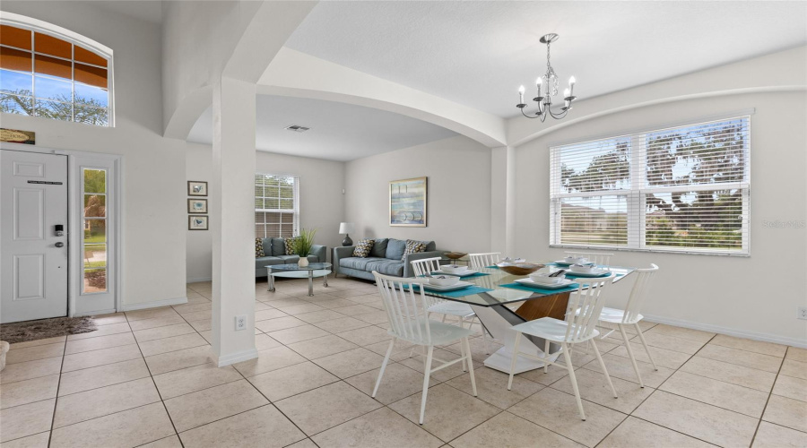 Foyer, Living Room And Dining Room