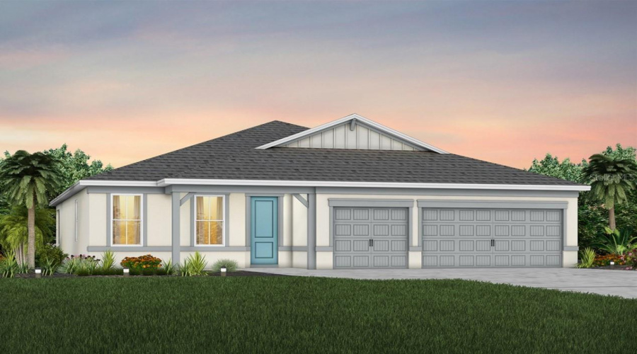 Exterior Design. Artistic Rendering For This New Construction Home. Pictures Are For Illustrative Purposes Only. Elevations, Colors And Options May Vary.